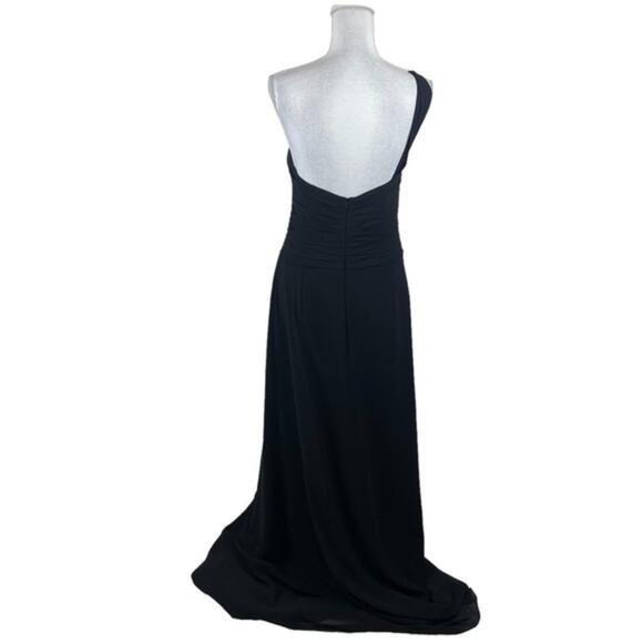 Hayley Paige Occasions Black Evening Party One Shoulder Maxi Dress NWOT Size 10 - Picture 6 of 14
